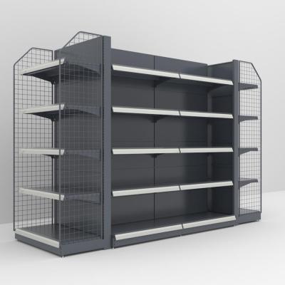 China Hypermarket Supermarket Equipments Supermarket Double Sided Shelves for sale