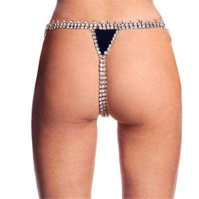 China The CLASSIC Shinny SexyThong For Women Underwear Set Rhinestone Cavity Body Jewelry Special Gift For Her for sale