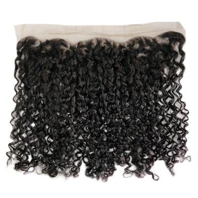 China Cheap Brazilian Curly Pixie Curl 13x4 Funmi Cuticle Aligned 100% Virgin Human Hair Natural Ear To Ear Sheer Pre Plucked Lace Headband for sale