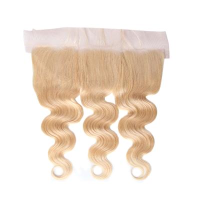 China Russian 613 Blonde Natural Silky Straight Virgin Sheer Color Lace Frontal Wig 10a 13x6 for sale