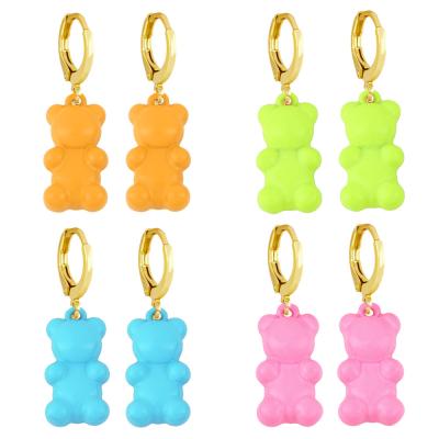 China Cute Colorful Gummy Bear Stud Earrings For Women Teens Girls Minimalist Statement Dangle Earrings Backing Fashion Pendant Jewelry for sale