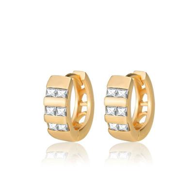 China Fashion Trendy Hot Selling 18K Gold Plated Copper Zircon Clip On Earrings For Woman Stud Earrings Jewelry for sale