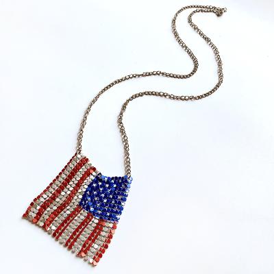 China Hyperbole Personalized British French American National Flag Necklace National Flag Necklace For Woman Men Jewelry for sale