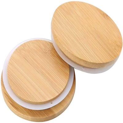 China High Quality Non Refillable Custom Size Glass Lids Wooden Bamboo Lids For Candle Jars for sale