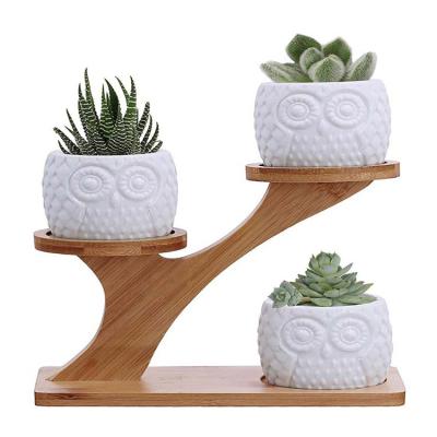 China 2022 Eco-friendly Modern Outdoor Bamboo Wooden Potted Plant Flower Pot Stand Designs for sale