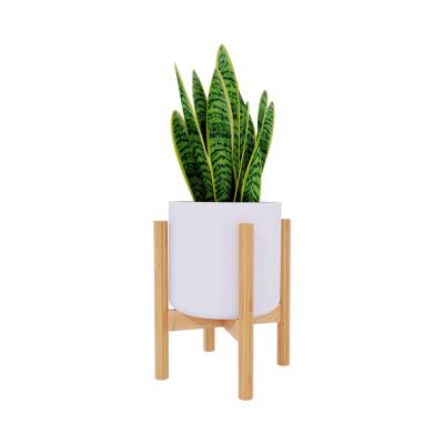 China Wholesale custom made eco-friendly outdoor eco display plant flower pot stand bamboo stand for sale