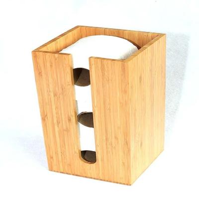 China User Friendly Wholesale Custom Bamboo Wooden Round Shape Roll Tissue Storage Rack for sale