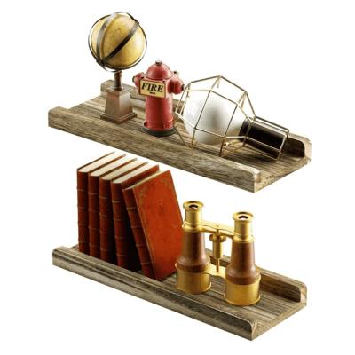 China Storage Set of 2 Hot Selling Wooden Wall Rack Spice Rack Organizer Rustic Home Decorative Home Decor Floating Shelves for sale