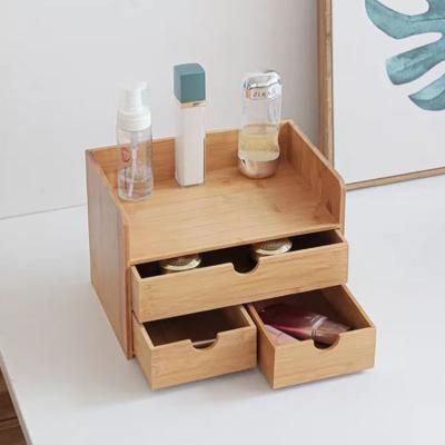 China Wholesale Custom Natural Home Storage Compartment Desk Storage Box Viable for sale