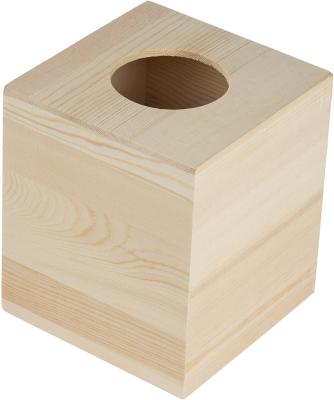 China Sustainable Vintage Wooden Rectangular Bathroom Container Cover Rack Tissue Box for sale