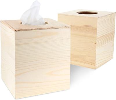 China Viable Wholesale Cheap Natural Tissue Paper Storage Display Box Natural Wood Rack for sale