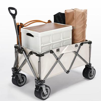 China 600D Oxford Pull Cart FoldingTrolley Outdoor Camping Garden Trailer Portable Trunk Box And Camping Cargo Caddy With Wheels for sale