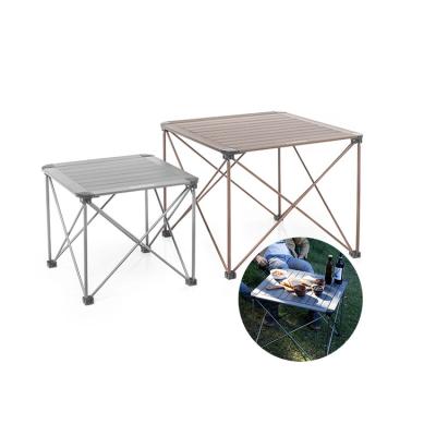 China Foldable Picnic Table Mini Low Aluminum Alloy Metal Folding Camping Table Camping Table Outdoor Kitchen Stand for sale