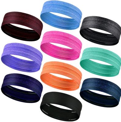 China Universal Non Slip Stretch Running Headbands Grip Silicone Sweatbands Sport Headbands For Women Men Gym Running Recycling for sale