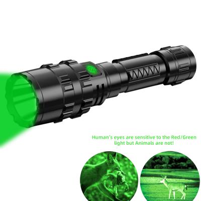 China New Camping Fixed-focus Spotlight Green Hunting 5 Modes LED Light Aluminum Rechargeable Flashlight for sale