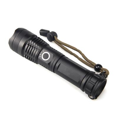 China Adjustable Focus High Zoom Outdoor Waterproof IP68USB Flashlight Charging LED Flashlight for sale