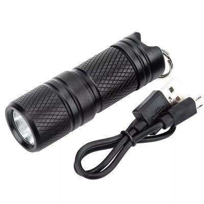 China Hot Selling Hot Selling Tactical Flashlight USB Rechargeable Super Bright Portable Mini LED Flashlight Waterproof Super Bright Key Chain Torch Small Lanterna for sale