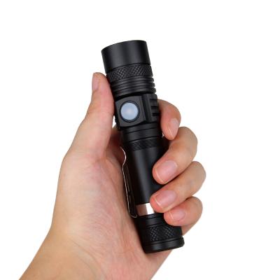 China Adjustable Portable Waterproof Micro 1000 Lumens LED Flashlight XML T6 USB Rechargeable Tactical Flashlight High Power Zoom Flashlight Small Mini for sale