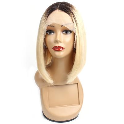 China Short Bob Wig Human Hair 360 Silky Straight Blonde Lace Headband Curly Wave 1b613 Cuticle Aligned Lace Front Color Women Human Hair Wig For for sale