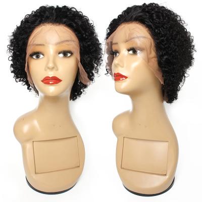 China Kinky Curly Pixie Cut Hair Wig 150 130 180 Density Full Lace Front Wig 13x6 13x4 Kinky Curly Transparent Hair Wig for sale