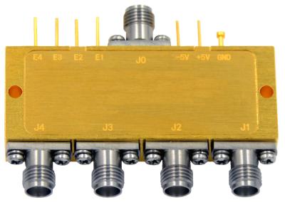 China SP4T Interruptor de diodo PIN absorbente de 0,5 a 26 GHz para satélite móvil en venta