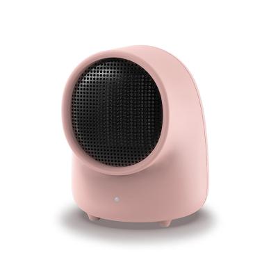 China Mini Cute Pink Car Portable Desktop Electric Fan Heater for sale