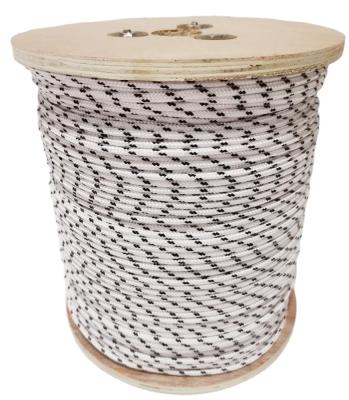 China Multifunctional High Quality 16 Strands PP Braided Rope White With Black Color for sale