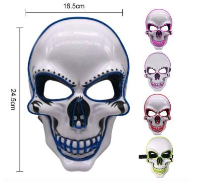 China EVA Head Skull LED Mask EL Luminous Cold Light Halloween Horror Party Mask Ghost Up Cosplay Mask for sale