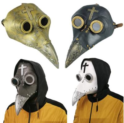 China Halloween Bohemian Style Mask Cosplay P Steampunk Plague Doctor Cross Beak Nose Mask Emulsion Long for sale