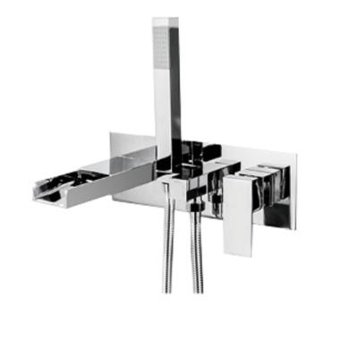 China Electric Wall Mounted Contemporary Brass Faucet Concealed Bathtub Waterfall Basin Mixer Factory Direct Selling Direct Selling for sale