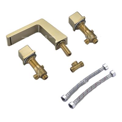 China Sense Faucets Mixer Tap Brass Gold Brushed Gold Bathroom Faucet Basin Faucet for sale