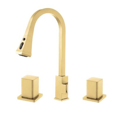 China Brass Streamlined Dual Handles Thermostatic Faucets Kitchen Faucet Mixer Drinking Water Filtration Faucet for sale