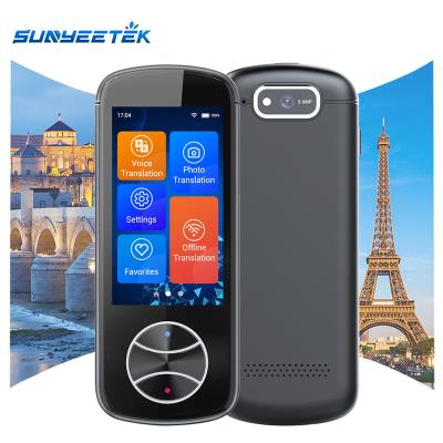 China Black Gray Portable Wifi Sunyeetek V10 Smart Language Translator For Italian Portuguese Arabic English Spanish Translation Device for sale