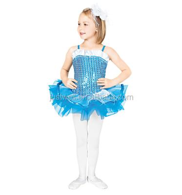 China Dresses Elegant Dance Performance Costume Puffy Blue Girls Stage Dress for sale