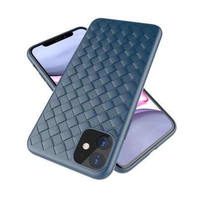 China Luxury High Quality Leather Phone Cases Blue Woven Pattern Cell Phone Case For iPhone& samsung& huawei& xiaomi for sale