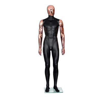 China High Quality Plus Size Male Plating Black Full Body Gold Arm Body Mannequin Mannequin for sale