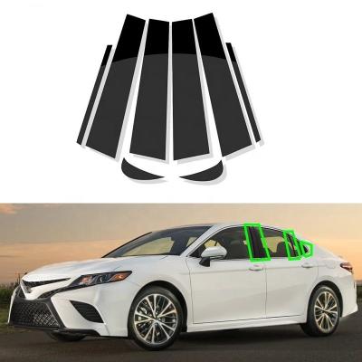 China Single Color with No Pattern For Toyota Camry 2006-2021 Window pillar panel cover door frame decorative strip black mirror sticker modified fitting film for sale