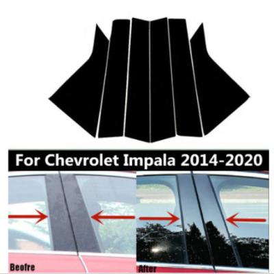 China Single Color with No Pattern For Chevrolet Impala 2014-2020 Window pillar panel cover door frame decorative strip black mirror sticker modified fitting film for sale