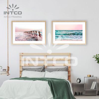 China Modern Colorful Abstract Hand Drawn Tide INTCO Ribbon Aluminum Rolling Art Frame For Living Room for sale