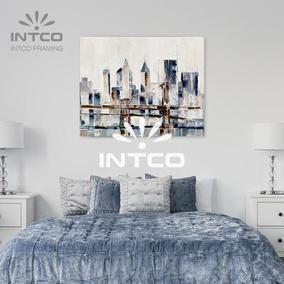 China INTCO Abstract Paper City Framed Nature Art Valued Canvas Galley Wall Sets for sale