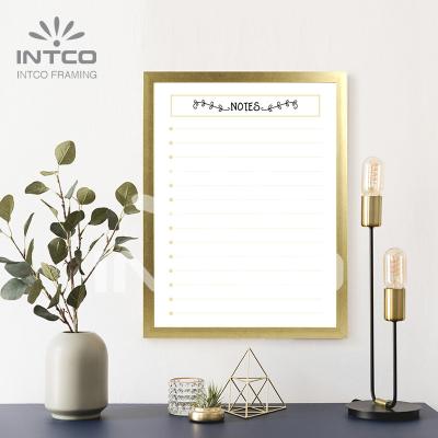 China INTCO White Board Erase Board Single Frame Gold Frame Dry Note Board for sale