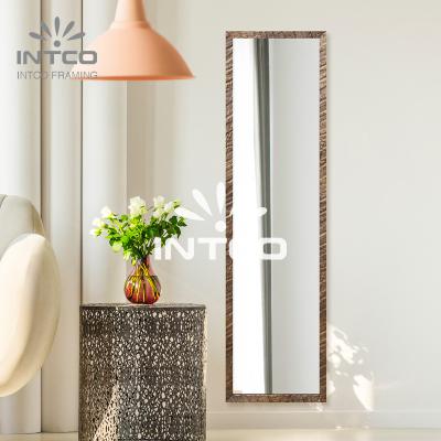 China INTCO PS Decorative Frame Mirror Silver Frame Door Mirror 12x48 Inch for sale