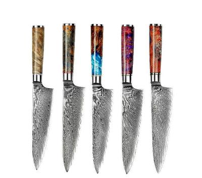 China 2021 Stocked Style 8 Inch 67Layers Damascus Steel Luxury Fruit And Vegetable Carving High End Butcher And Slaughter Kitchen Knives for sale