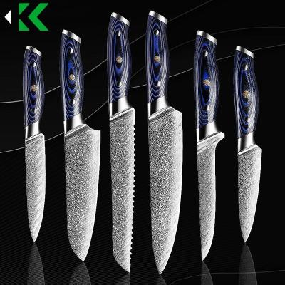 China Viable Kitchen Knives Set Professional Chef Knives Japanese High Carbon Damascus Knife Set for sale