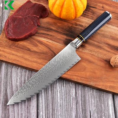 China Damascus Chef Knife 8 Inch Vg10 High Damascus Steel Sustainable Knife With Resin Handle for sale