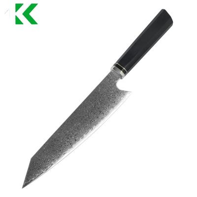 China Japanese Kitchen Knife 8 Inch Ebony Handle vg10 Damascus Chef Viable Knife With Carbon Steel For Kitchen Home for sale