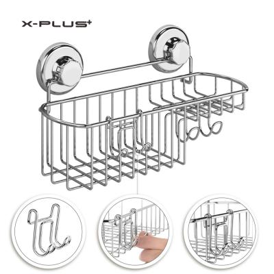 China Wall Mounted Type Metal Suction Cup Bathroom Shower Trolley Basket for sale