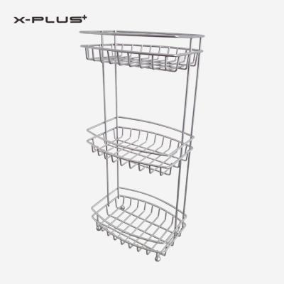 China Wholesale 3 Tier Rack Metal Wire Bathroom Basket Standing Shower Holder Caddy Type for sale