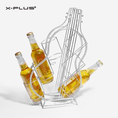 China Sustainable Wholesale Modern Home Industrial Metal Wire Table New Arrival Silver Beer Cart for sale