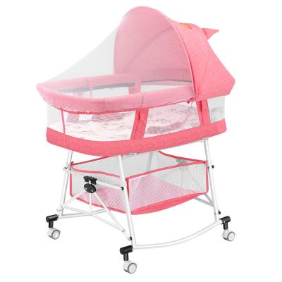 China Purpose 2021 Portable Multifunctional Travel Cradle Multifunctional Rocking Hutch With Mosquito Net for sale